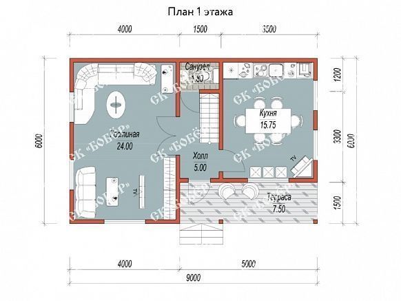 Сруб из бруса 6х9. фото